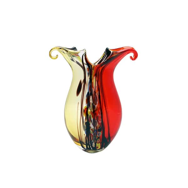 Dale Tiffany Cecile Multi-Colored Hand-Blown Art Glass Vase
