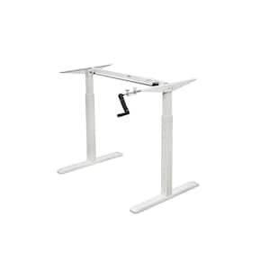 48.56 in. Rectangular White Standing Desk with Adjustable Height Feature
