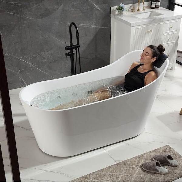 Empava 67 in. x 29.5 in. Right Drain Brushed Nickel Freestanding