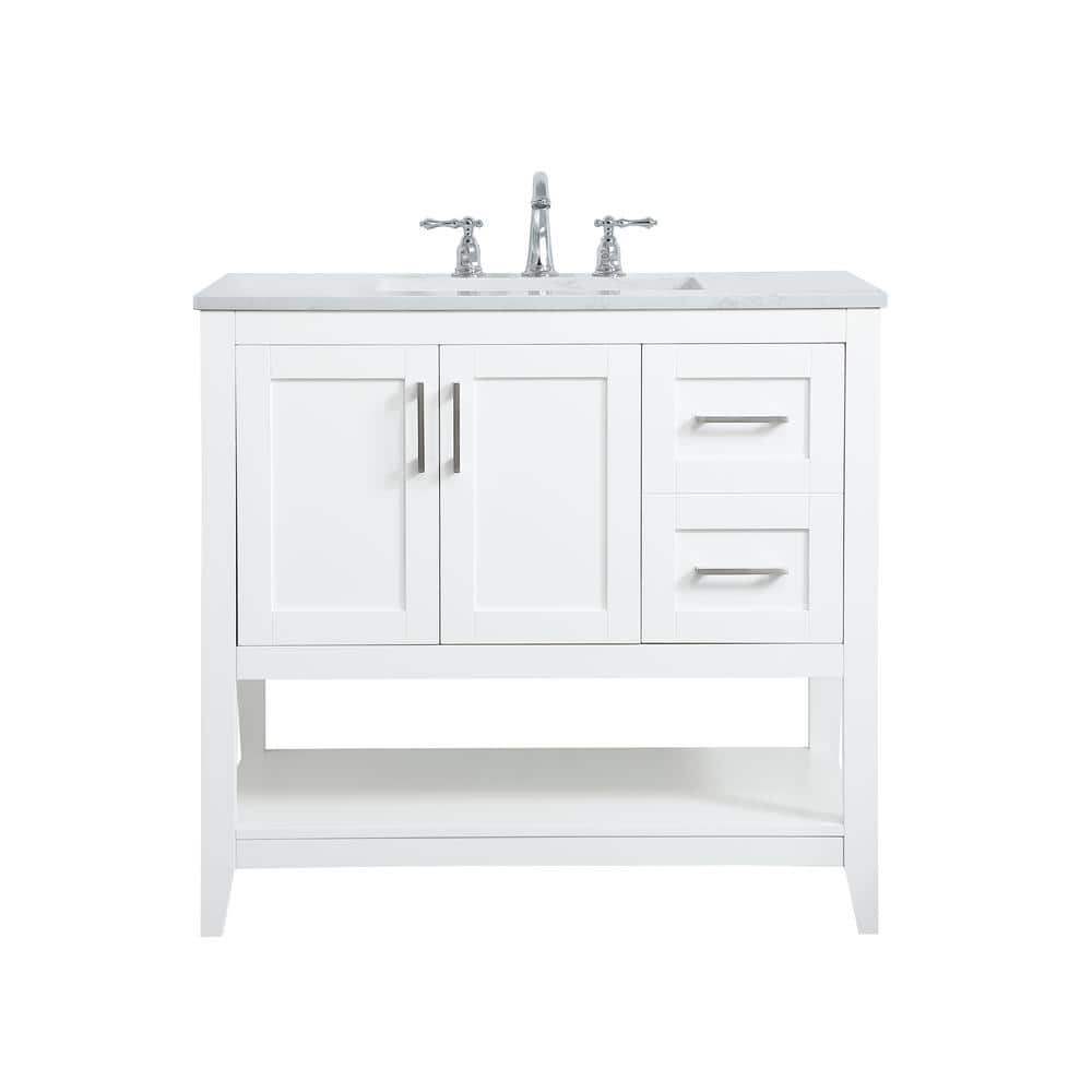 Simply Living 36 in. W x 22 in. D x 34 in. H Bath Vanity in White with Cala