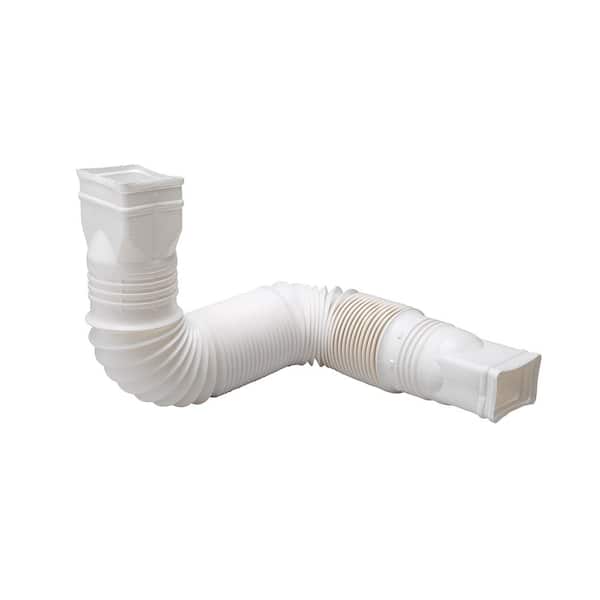 Amerimax Home Products Flex A Spout 55 in. White Vinyl Downspout Extension