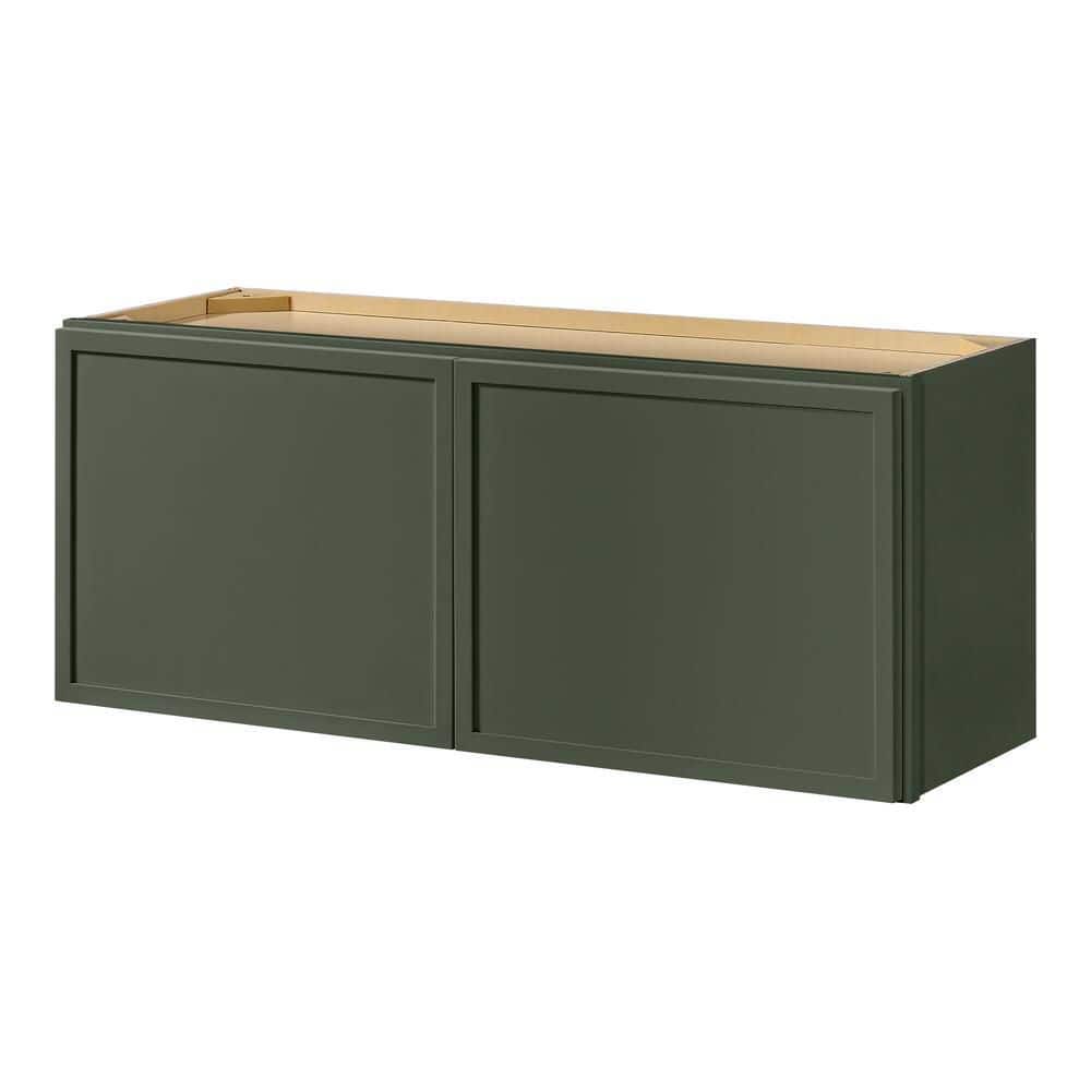 Leyton 36 in. W x 12 in. D x 15 in. H Ready to Assemble Plywood Slim Shaker Wall Bridge Kitchen Cabinet in Fern Green price history on PriceWatchPro