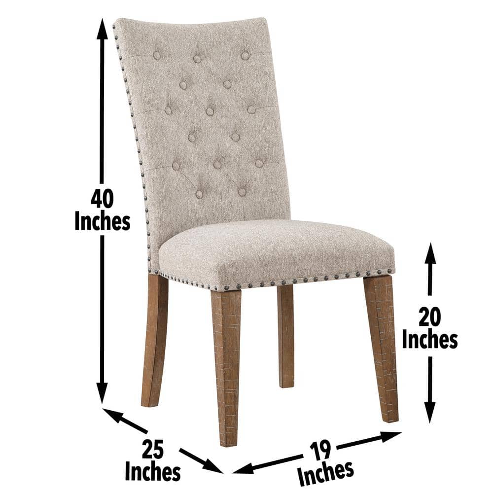 Riverdale Light Brown Distressed Wood 7-Piece Dining Set with Upholstered Chairs