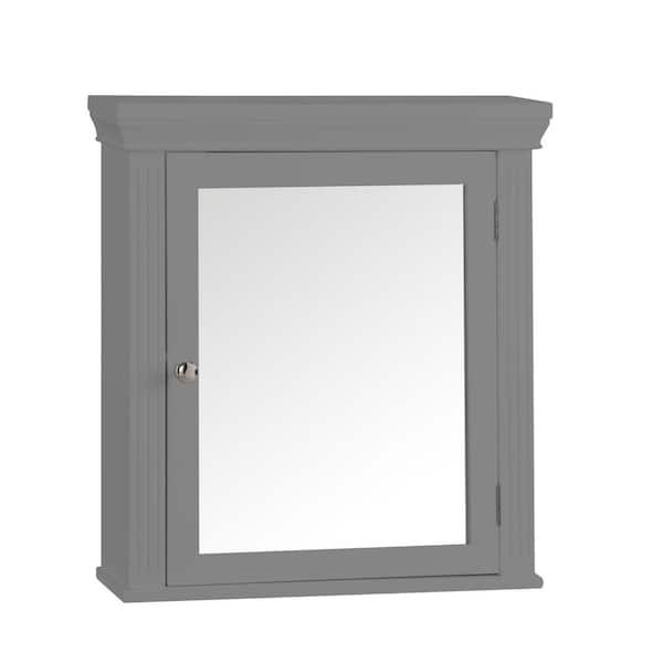 Teamson Home Stratford 18.5 in. W x 20 in. H Single Door Removable Wall Wooden Medicine Cabinet, Grey