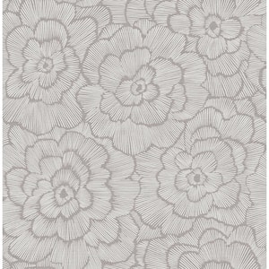 Periwinkle Grey Sterling Floral Textured Non Woven Wallpaper Sample