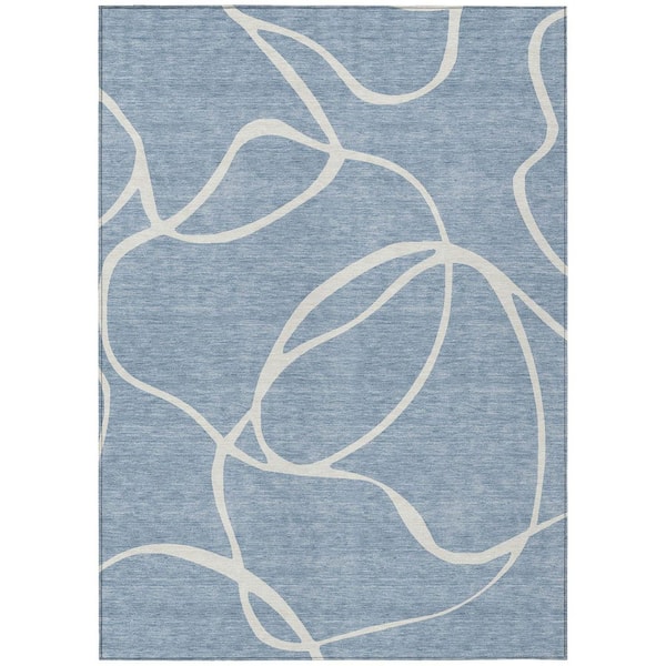 Addison Rugs Chantille Machine Washable Indoor/Outdoor Abstract ACN999 Denim 2 ft. 6 in. x 3 ft. 10 in. Area Rug