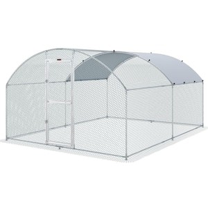 13.1 ft. x 9.8 ft. x 6.6 ft. Large Metal Chicken Coop with Run Walk-In Chicken Coop Waterproof Cover Poultry Fencing