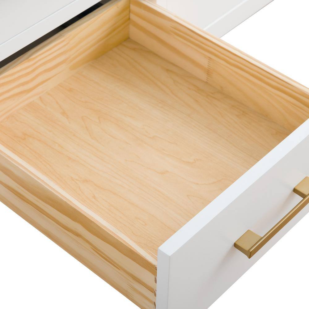 72'' White Poplar Double Sink Bathroom Vanity with Marble Top