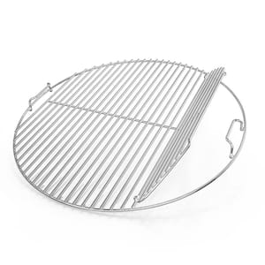 Hinged Replacement Cooking Grate for Weber 22 in. Kettle Charcoal Grills, Stainless Steel