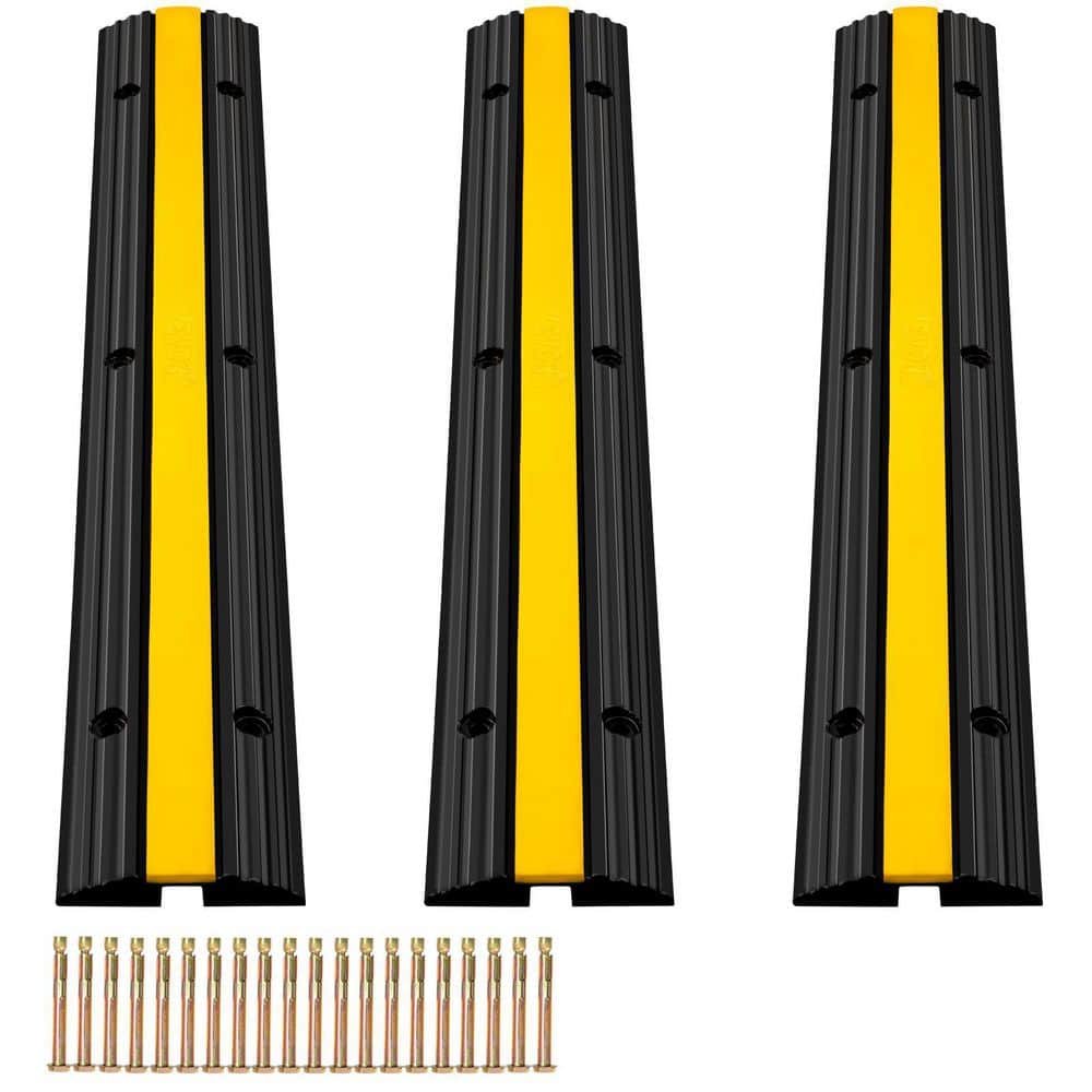 VEVOR 3 PCS Cable Protector Ramp 1 Channel 22046 LBS Loading Protective ...