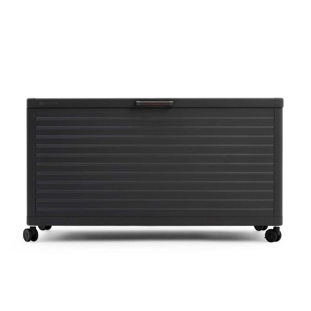 134 Gallon Charcoal Metal Deck Box with Wheels