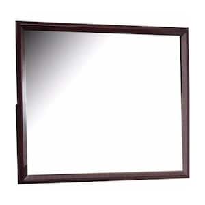 0.75 in. x 45 in. Rectangular Wooden Frame Brown Wall Mirror