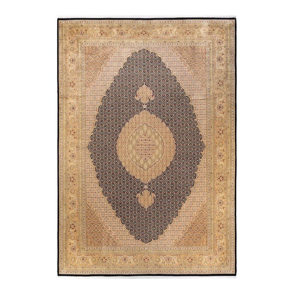 Solo Rugs Mogul One-of-a-Kind Traditional Black 9 ft. x 12 ft. 10 in. Oriental Area Rug