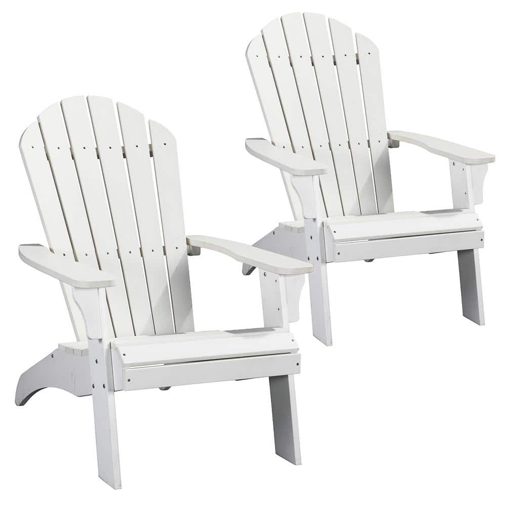 PolyTeak King White Adirondack Chair Poly Lumber Plastic Weather