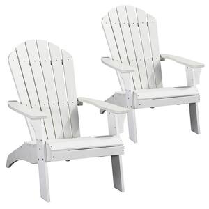 King White Adirondack Chair Poly Lumber Plastic Weather Resistant Adirondack Chair (2-Pack)
