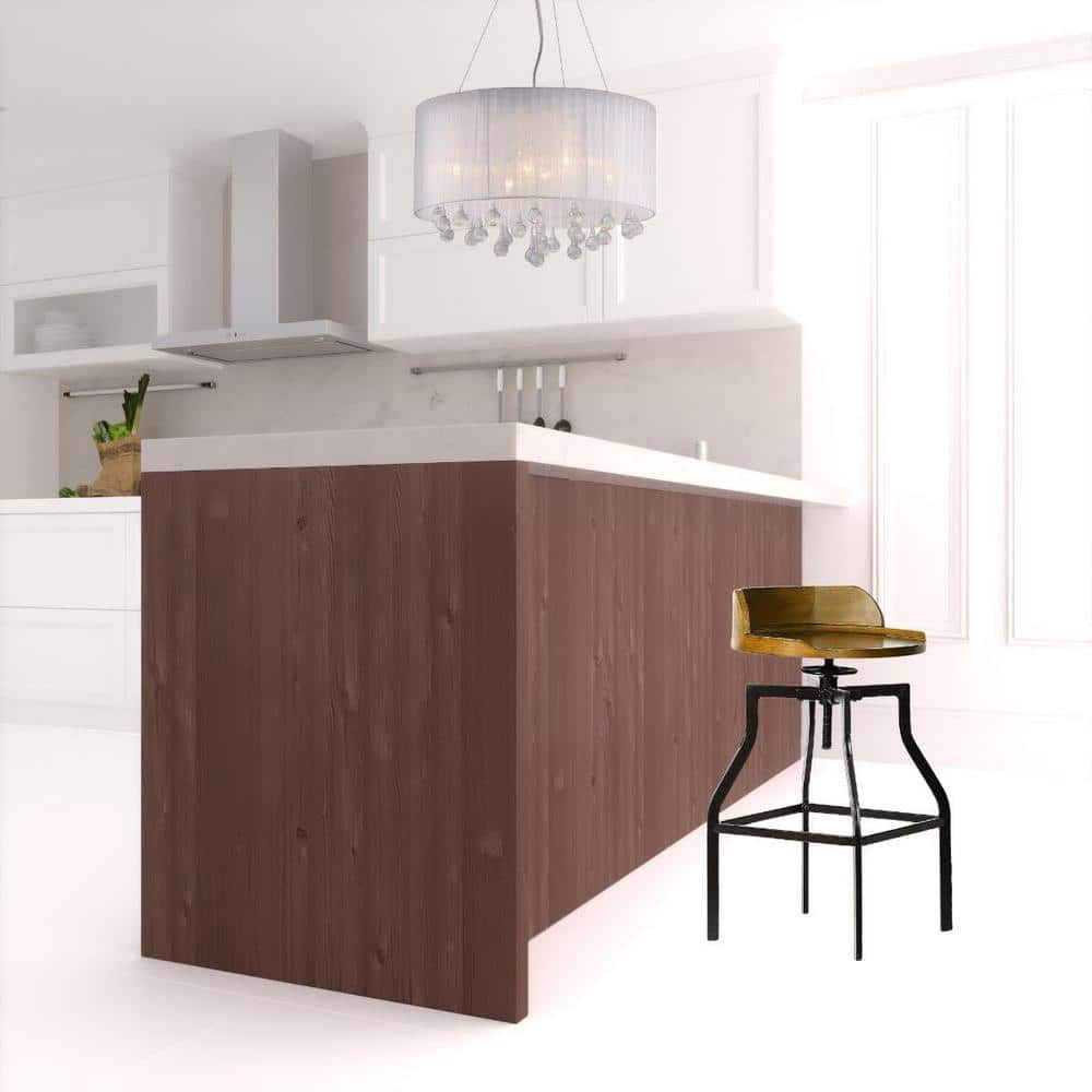 25.75 in. Black Backless Metal Adjustable Height Bar Chair with Wood Seat price history on PriceWatchPro
