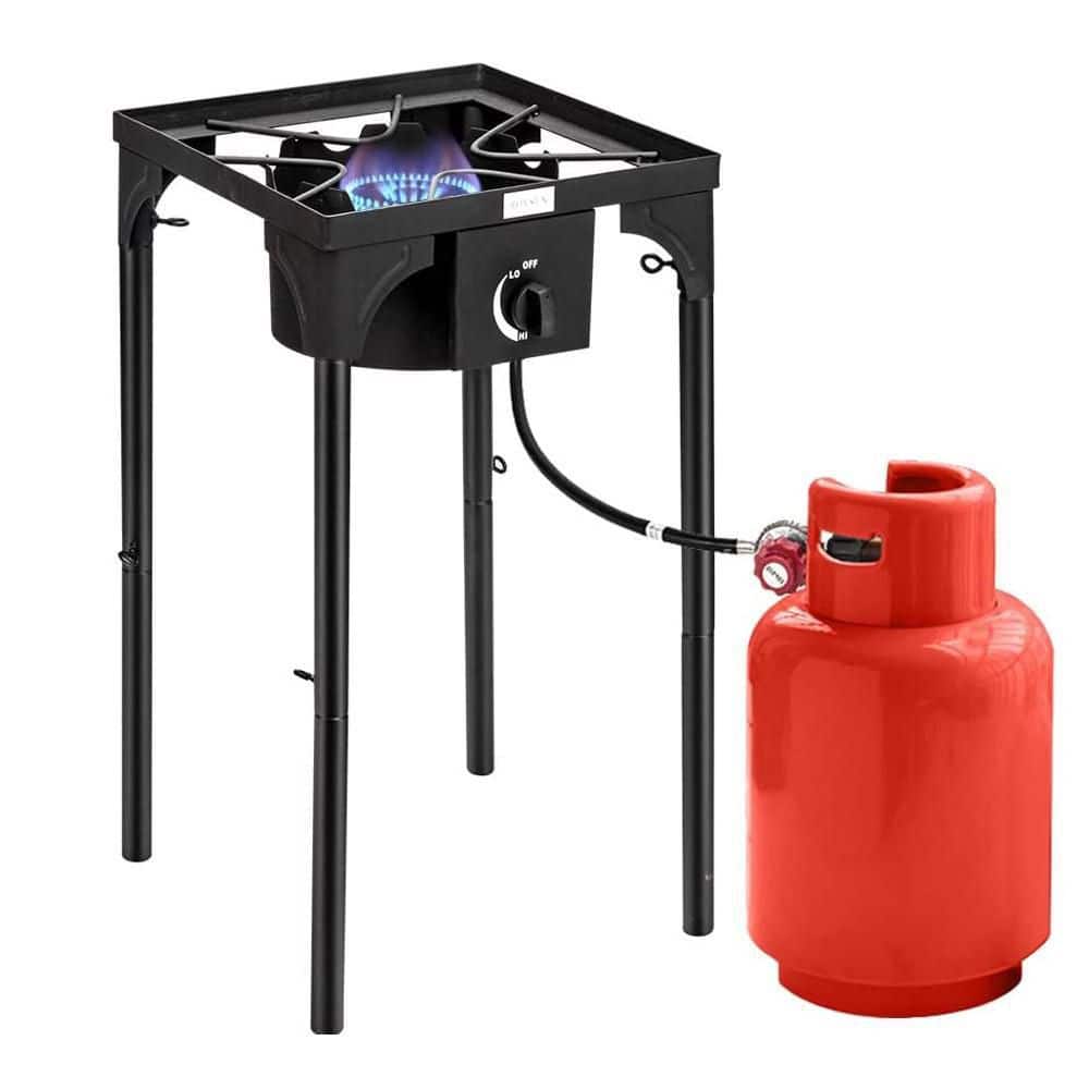 Black Cast Iron Single Burner Outdoor Propane Stove