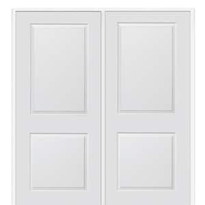 60 in. x 80 in. Smooth Carrara Left-Hand Active Solid Core Primed Molded Composite Double Prehung Interior Door