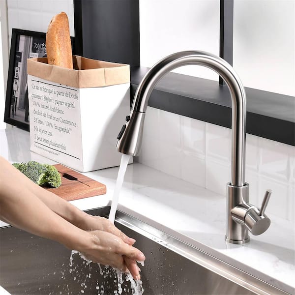 Raviv® Pull-Down Faucet and 33-Inch Stainless Steel Single-Bowl