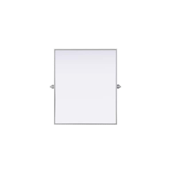 Unbranded Timeless Home Silver 30 in. W x 36 in. H Rectangular Pivot Mirror