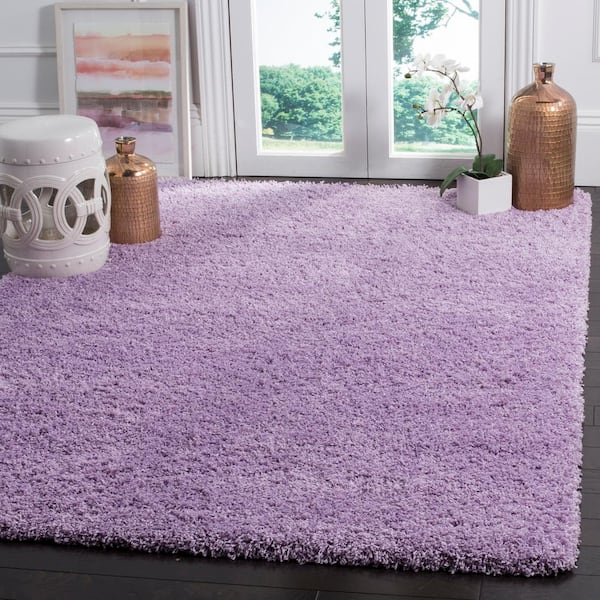 Laguna Shag Lilac Doormat 3 ft. x 5 ft. Solid Area Rug