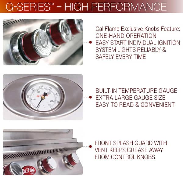 Cal Flame Gourmet Series 4-Burner Built-In Stainless Steel Propane