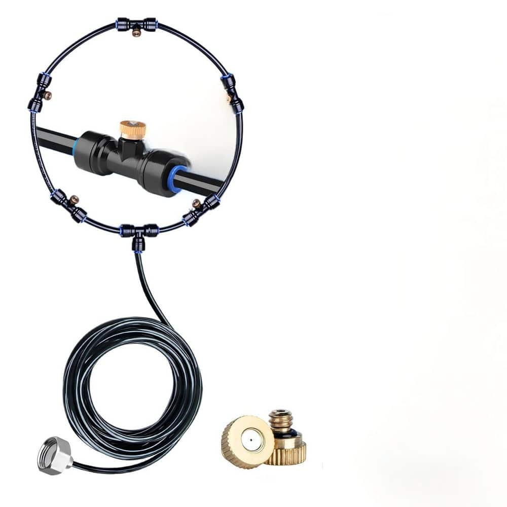 Misting Fan Kit for Outside Cooling, 16.4 ft. Misting Line, 5 Brass Nozzles, 3/4 in. Adapter, Outdoor Mister System price history on PriceWatchPro