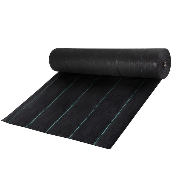 SVOPES 5 x 250 ft. Weed Barrier Landscape Fabric, 5 oz. Heavy Duty Woven Ground Cover, Dual-Layer PP Material, Black