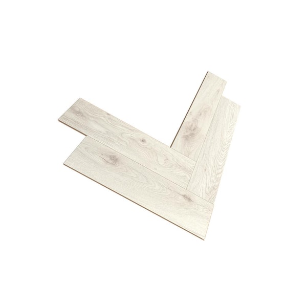 Krono Original Chantilly Oak Herringbone 8mm T x 4.96 in. W Water Resistant Laminate Wood Flooring (9.40 sq. ft./Case)