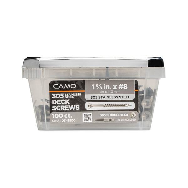 CAMO #8 x 1-5/8 in. 305 Stainless Steel Premium Star Torx Drive