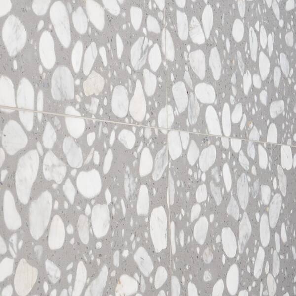 Ivy Hill Tile Terra italia Grigio 23.62 in. x 23.62 in. Honed Terrazzo Floor and Wall Tile (3.87 Sq. ft./Each)