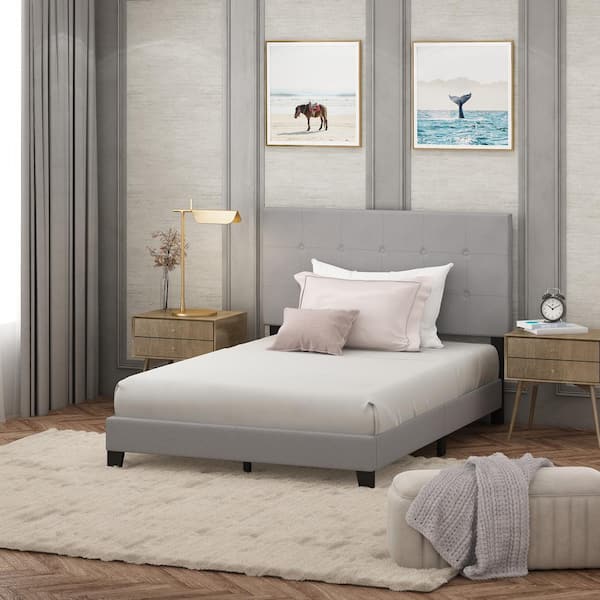 Laval Glacier Full Button Tufted Bed Frame