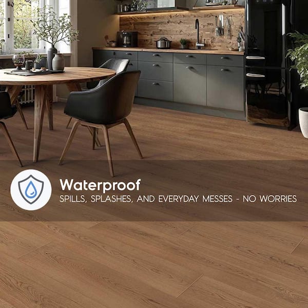 Alpine European Oak 12 mm T x 9.2 in. W x 59.6 in. L Waterproof Laminate Wood Flooring (18.97 sq. ft./case)