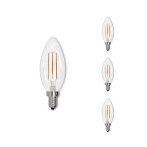 40 - Watt Equivalent Soft White Light B11 (E12) Candelabra Screw Base Dimmable Clear 3000K LED Light Bulb (4-Pack)