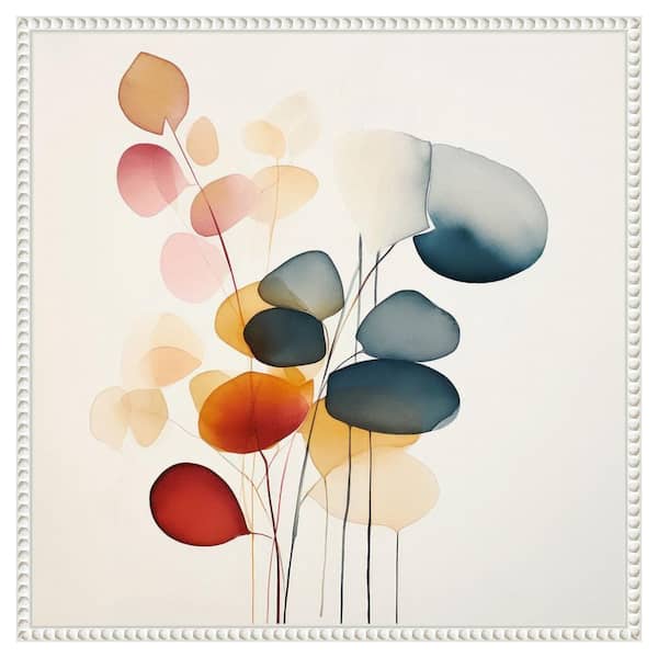 Amanti Art Fluid Floral Artistry II by Irena Orlov 22 in. W x 22 in. H. Canvas Wall Art Print Framed in White
