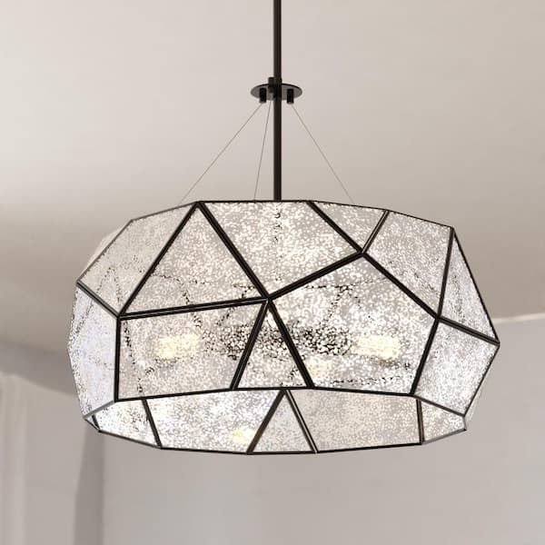 Storied Home 20 in. 2-Tier 1 Ceiling Light Matte Silver
