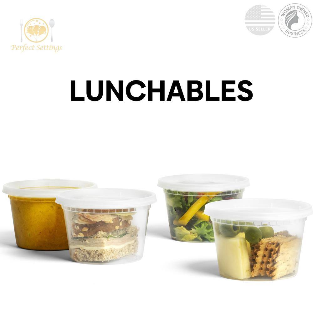 Clear 16oz Plastic Meal Prep Containers with Snap Lids, Set of 40