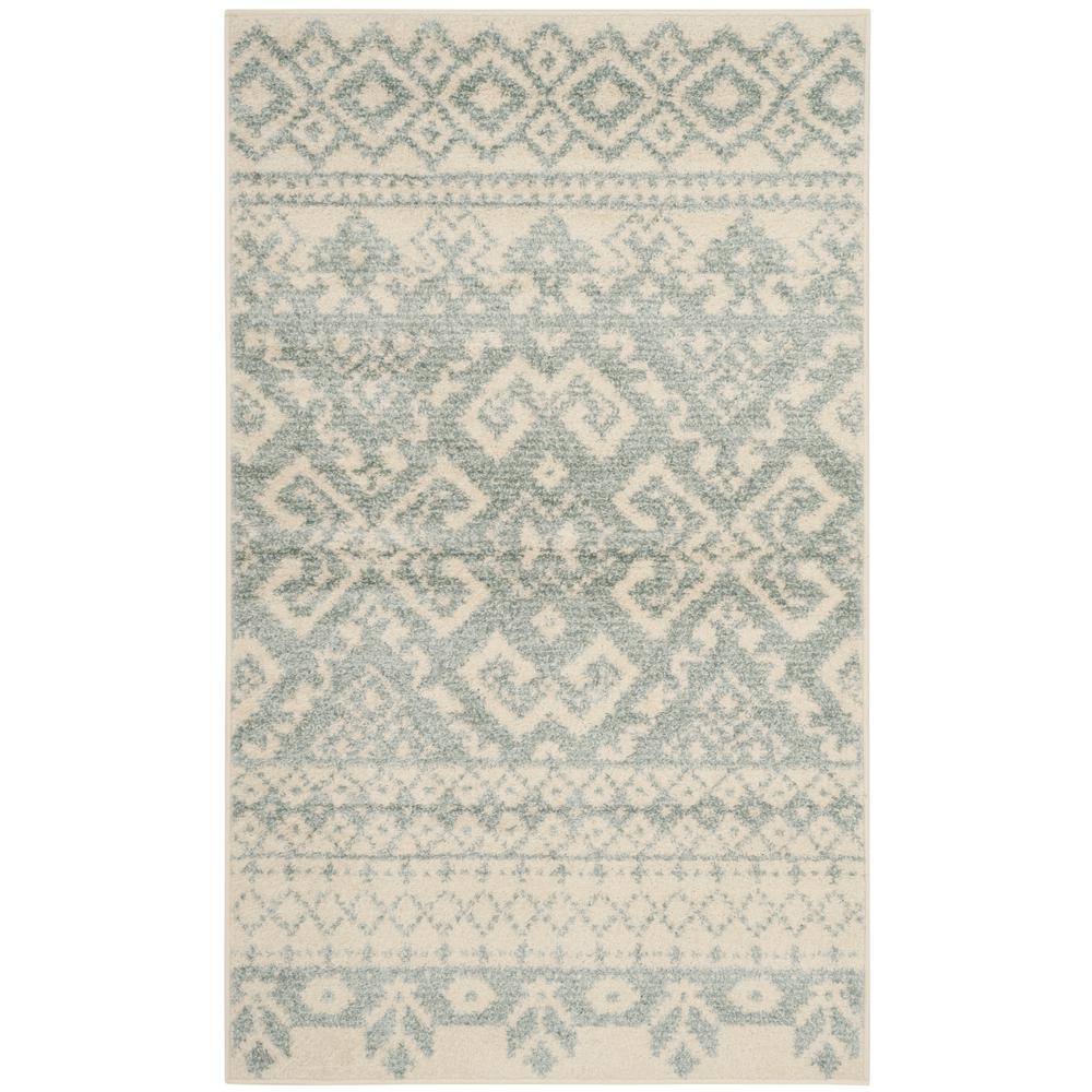 SAFAVIEH Adirondack Ivory/Slate 3 ft. x 4 ft. Geometric Area Rug ...