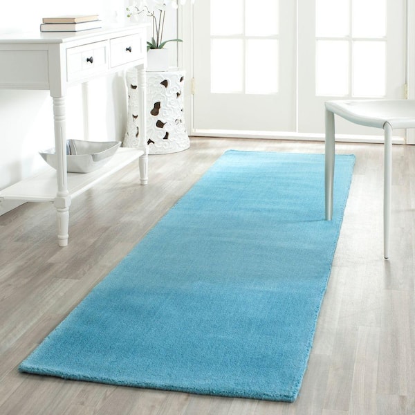 Himalaya Turquoise 2 ft. x 8 ft. Solid Runner Rug