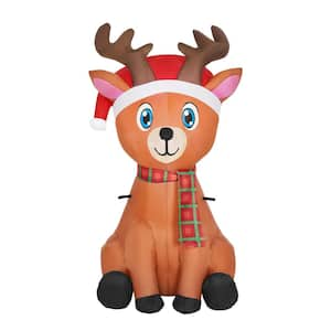 3.5 ft. H x 1.81 ft. W Airblown Reindeer Christmas Inflatable with LED Light