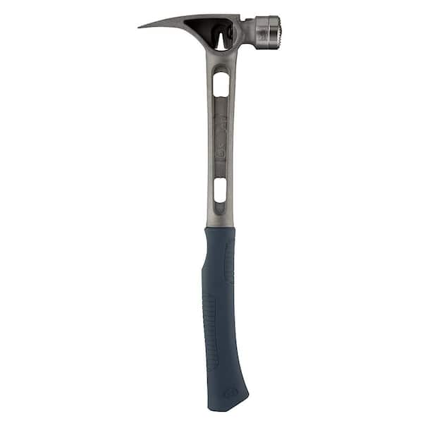 15 Oz 18" Curved Handle Ti Bone Milled Face Straight Claw Hammer Home Hand Tool 