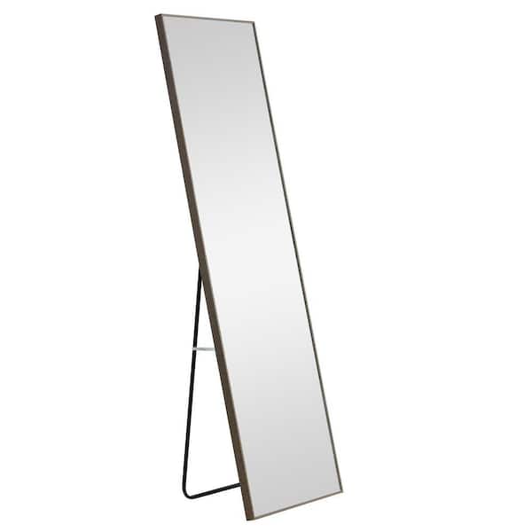 PRIMROSE CARNATION LLC 4th Generation Gray 15 in. W x 58 in. H Rectangle Wood Full Length and Wall Mounted Mirror, for Living Room Bedroom