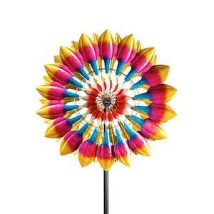 75 in. H Wind Spinner, Magenta Tulip Petals