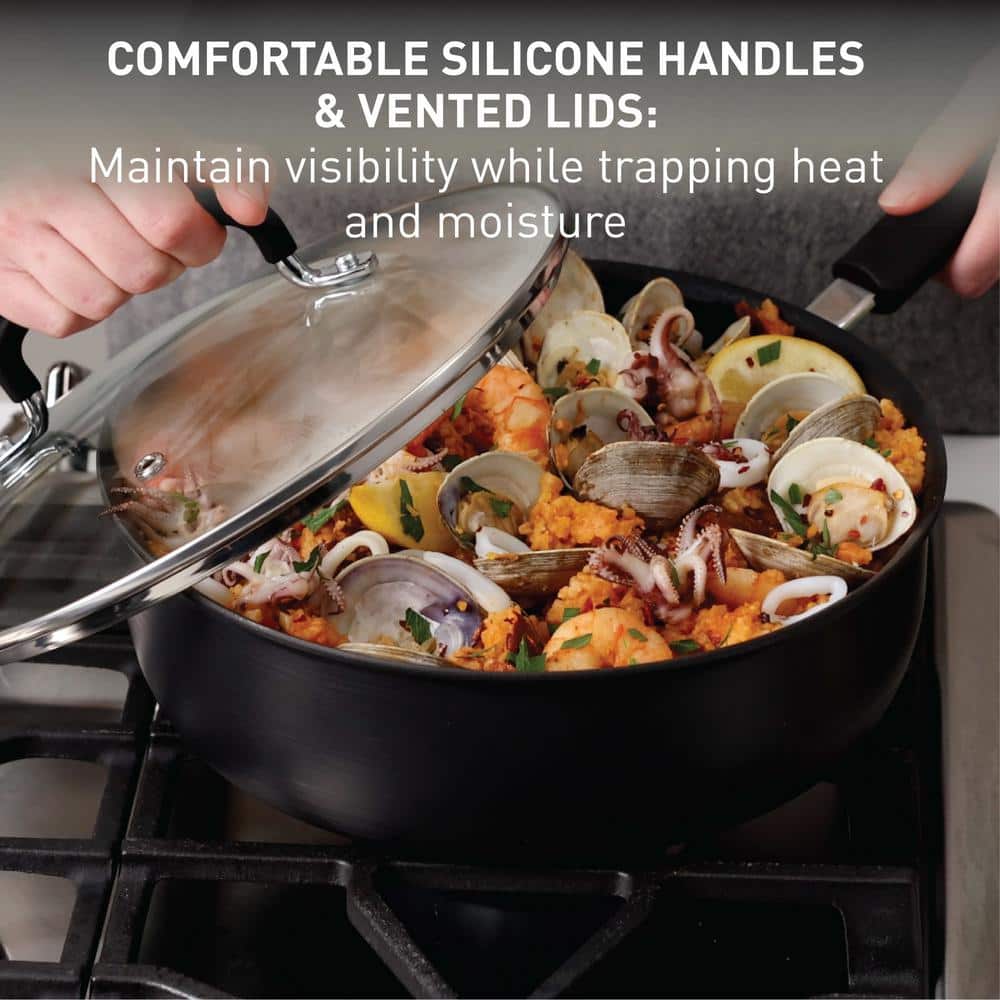 Ultimate Hard Anodized Non-Stick 14 Piece Cookware Set, Black