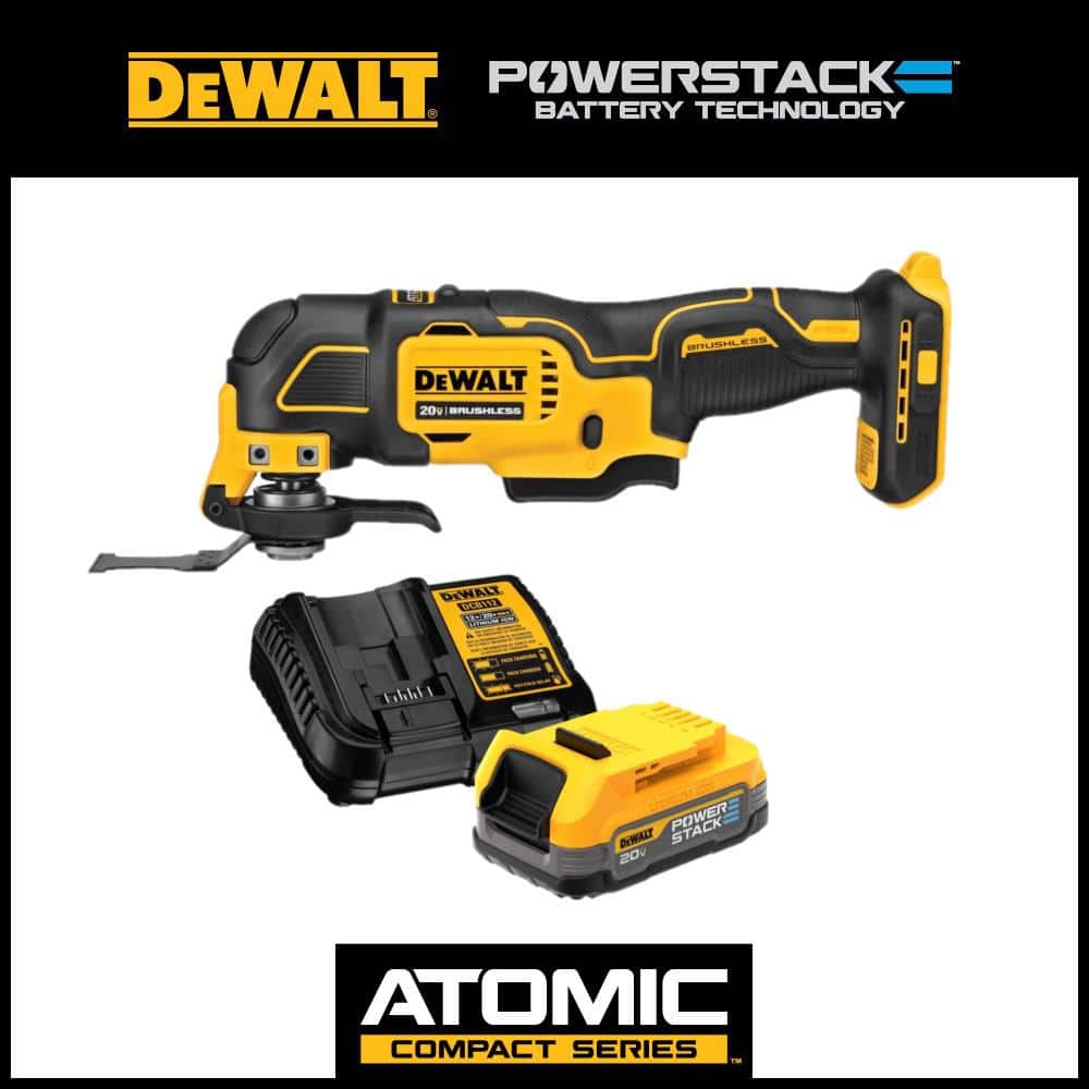 DEWALT ATOMIC 20V MAX Brushless Multi Tool and 20V MAX POWERSTACK Compact Kit DCS354BWP034C - The Home Depot