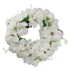24 in. White Unlit Magnolias Artificial Spring Wreath