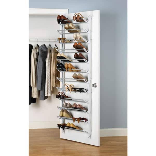KB Designs - Revolving 16 Pair Shoe Rack Storage Organizer, White