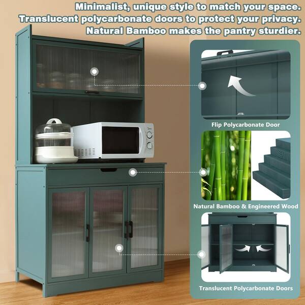 MAGINELS Plastic Storage Cabinets Pantry Cabinet with Doors and