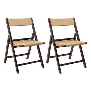 JONATHAN Y Kiawah Coastal Modern Wood Woven Seagrass Folding Side