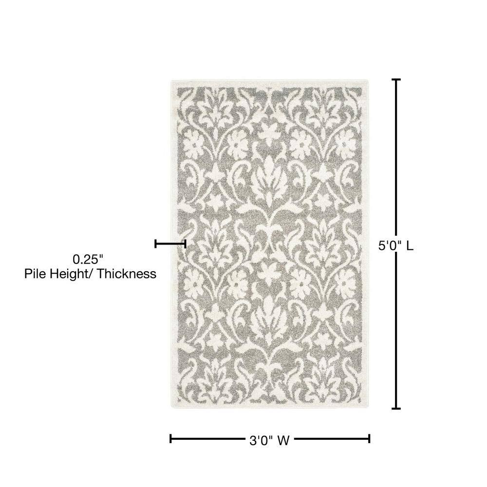 Elegant Amherst Dark Grey & Beige 3' x 5' Geometric Area Rug
